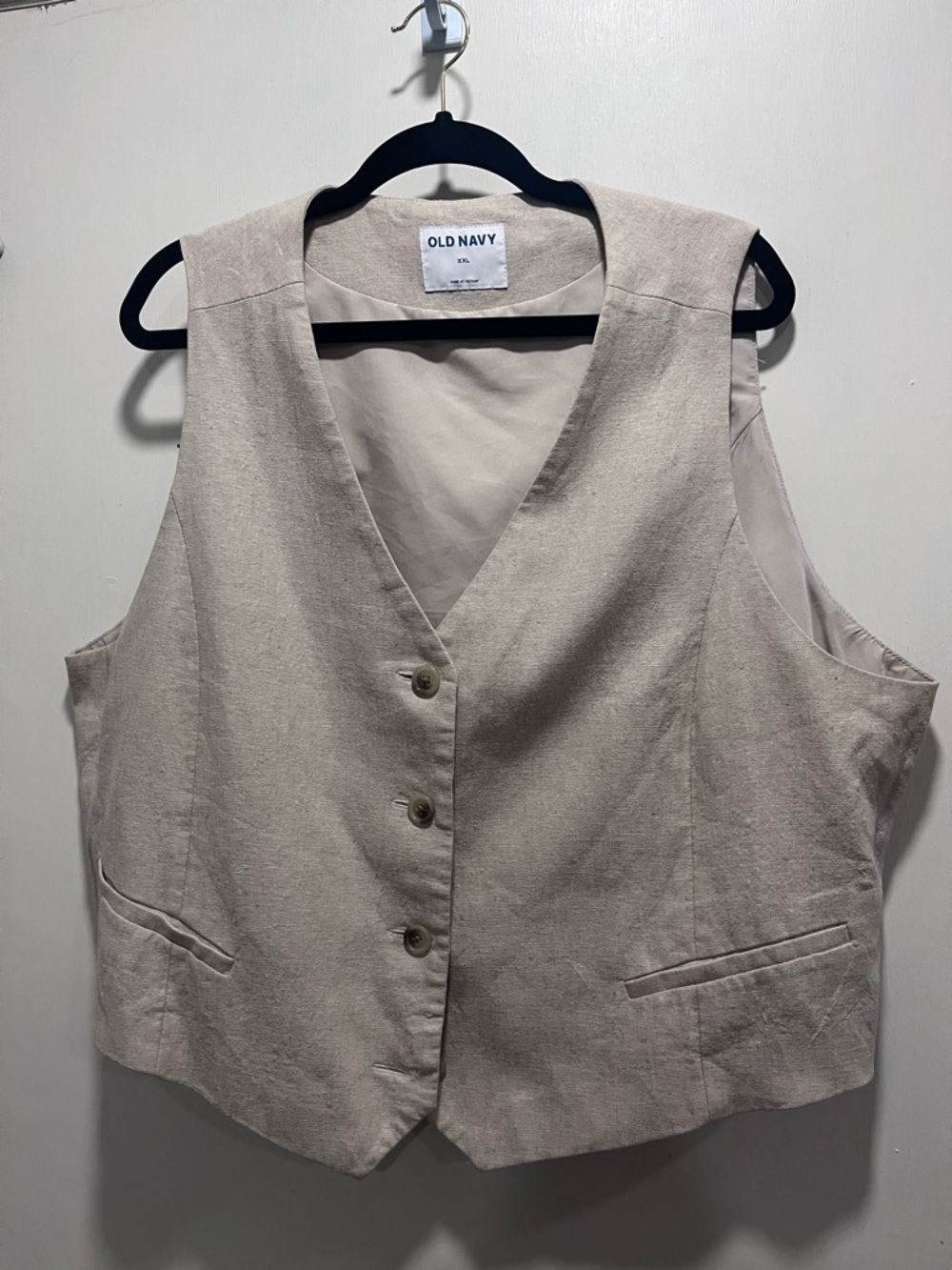 Old Navy Beige Linen-Blend Vest
